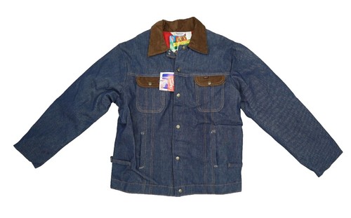 Vtg. 70s 80s blue denim quilt lined snap chore jacket JCPenney