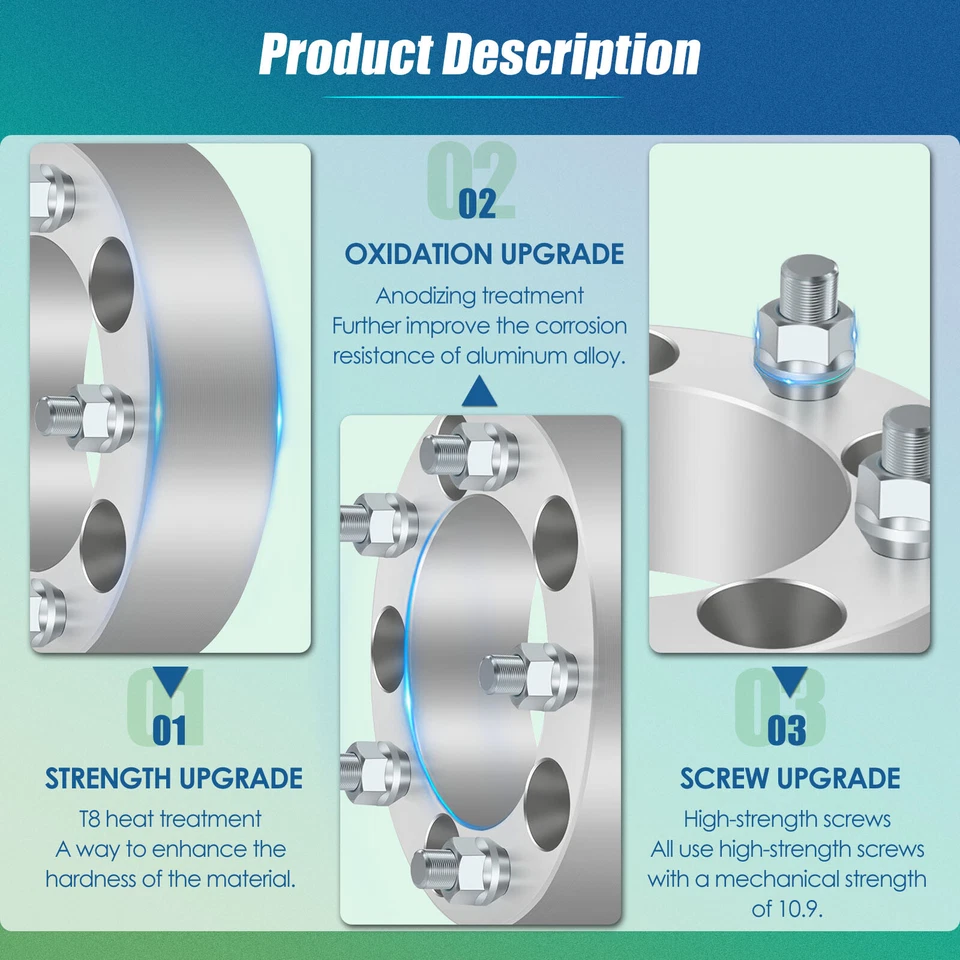 4PC 2" 5x5.5 5x139.7 Wheel Spacers for Geo Chevrolet Tracker Suzuki Vitara XL-7 - Image 3 of 4