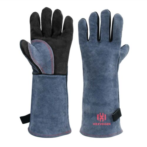 Welding Gloves Cowhide Leather Leather for BBQ Fireplace Tig Mig Fireproof Gloves - Picture 14 of 14