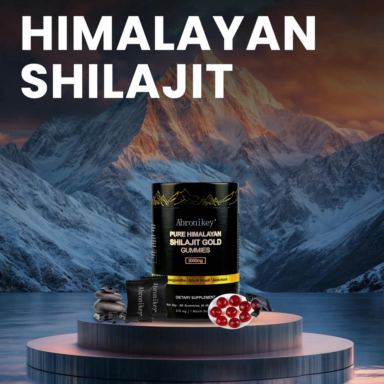 60 Gummies- PURE HIMALAYAN SHILAJIT GOLD GUMMIES  IMMUNE DIETARY SUPPLEMENT