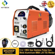 HITBOX Pulse Aluminum MIG Welder 250Amp 220V TIG ARC Welding Machine Gas Gasless