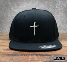 3 NAILS CROSS SNAPBACK BASEBALL CAP  CHRISTIAN CROSS JESUS SAVES GOD IS GOOD