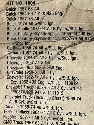 JCPenney Ignition Tune-Up Kit 1004 New Old Stock - Picture 8 of 10