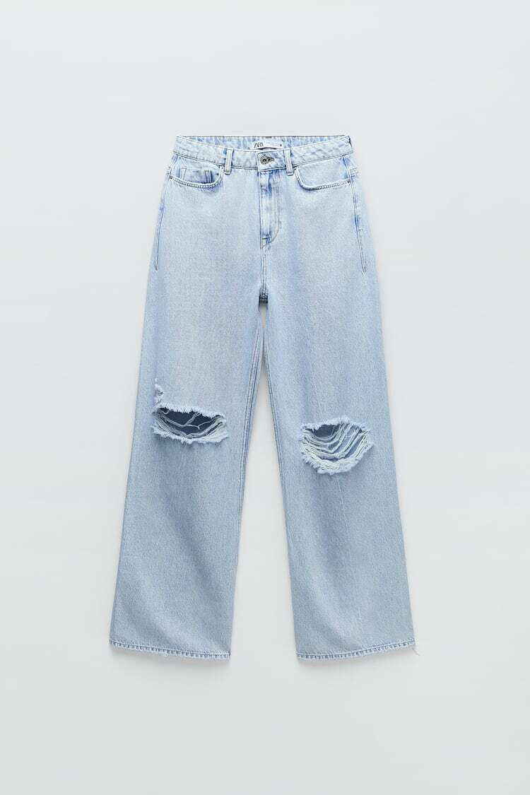 新品　ZARA Z1975 LOOSE-FIT WIDE-LEG デニムパンツ ZARA】Z1975 WIDE-LEG ハイライズ LONG LENGTH デニムパンツ