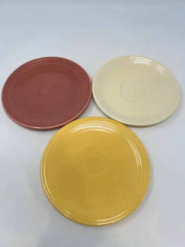 Vintage 1990's Fiestaware 3 Saucers Homer Laughlin HLC Made in USA