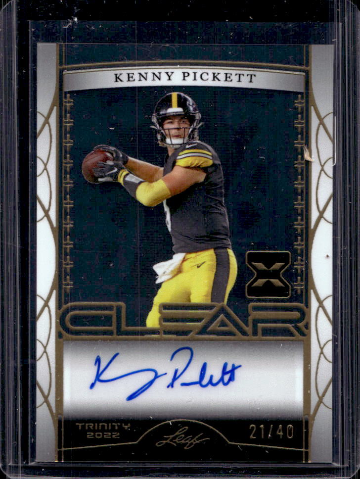 2022 Leaf Trinity Kenny Pickett Clear XRC Gold Rookie Auto Autograph
