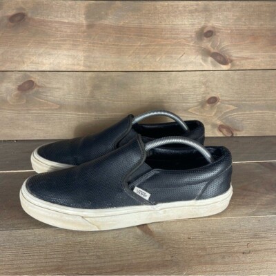 Vans classic slip on mens size shoes black slip on athletic skate  sneakers