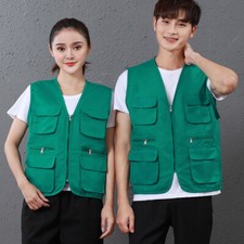 Femmes Hommes Cargo Gilet Multi Poche Décontracté Outdoor Pêche Travail Unisexe