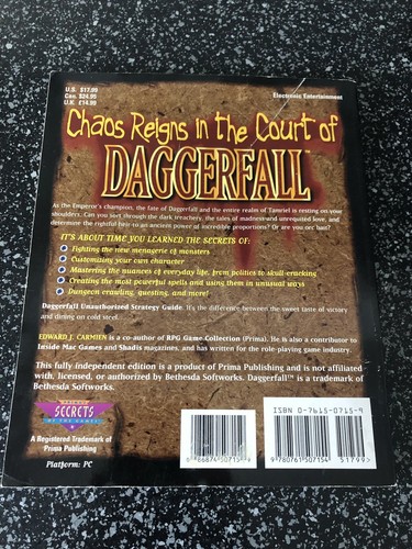 Elder Scrolls II 2 Daggerfall Prima Guide Rare Skyrim Oblivion Morrowind - Picture 2 of 7