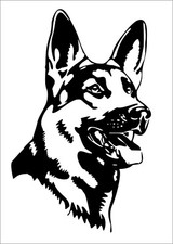 Dog novelty vinyl sticker car van lorry window decal bonnet campervan Alsatian