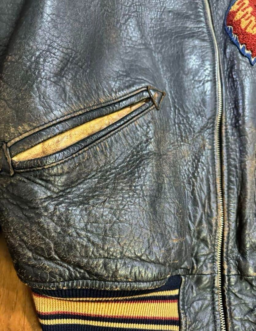 Avirex USA Indian Head Authentic Varsity Leather Jacket Size Avirex USA Indian Head Authentic Varsity Leather Jacket Size