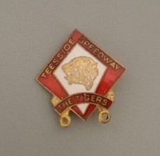 Vintage Teeside Speedway The Tigers Metal Enamel Pin Badge By W Reeves