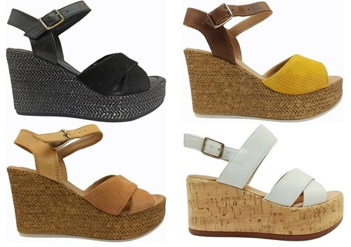 Sandali da donna Easy'nRose scarpe con zeppa alta comoda plateau casual in  pelle | eBay