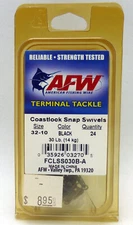 American Fishing Wire Coastlock Snap Swivels Size 32-10 Black 30lb FCLSS030B-A