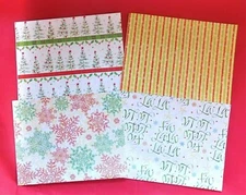Assorted Designer Christmas Gift Wrap ~~ 4 Flat Sheets ~~ FREE SHIPPING ~~  