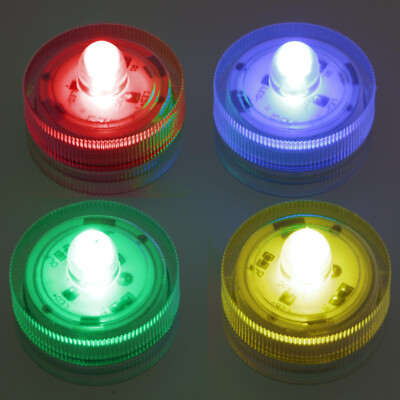 10er Set Mini Unterwasser Teelicht LED Teichbeleuchtung wasserdicht Batterie