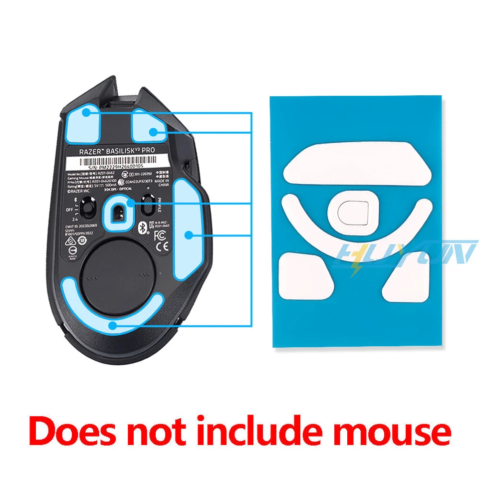 2 Sets White Rounded Curved Edges Mouse Feet Skates for Razer Basilisk V3 Pro - Image 4 of 4