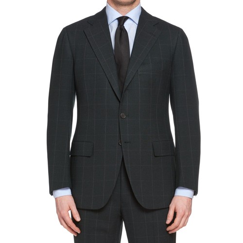 CESARE ATTOLINI Napoli Handmade Dark Green Windowpane Wool Suit NEW - Picture 4 of 11