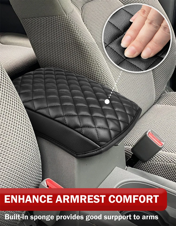 Fits Nissan Frontier 2005-2021 Xterra 2005-2015 Console Cover Arm Rest Pad Black - Image 4 of 4
