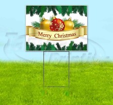 MERRY CHRISTMAS 18x24 Yard Sign Corrugated Plastic Bandit Lawn USA HOLIDAYS