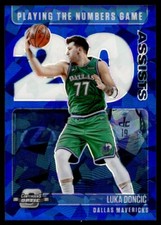 Luka Doncic Blue Cracked Ice 2020-21 Panini Contenders Playing The Numbers Game