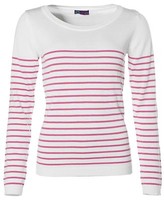 Ajc Damen Presented By Arizona Damen Ringel Strick Pullover Weiß/Pink 36/38 X085