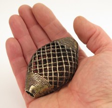 Ethnographic antique: Old Ashanti Baule ?lost wax? brass tabular bead