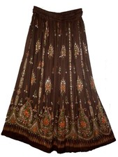 Plus Size XL/XXL/1X/2X Indian Ethnic Floral Sequin Maxi Skirt For Women Boho