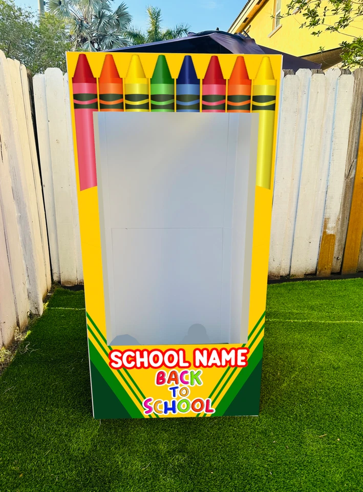 Fotomatón de regreso a la escuela, fotomatón, caja de fotos de crayones, tema de crayones, escuela Foto 3 de 4