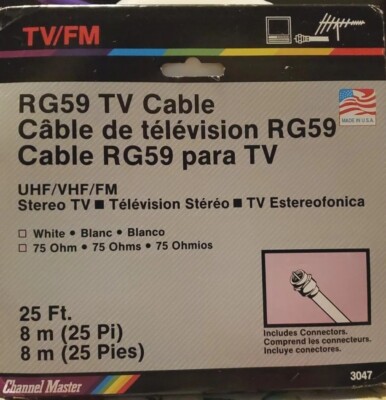 Channel Master RG59 Tv Cable 25ft
