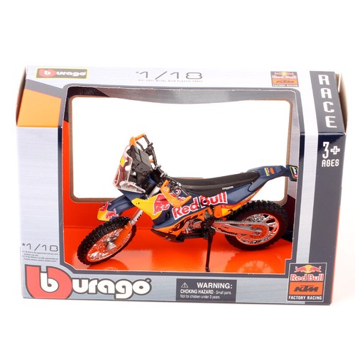 2019 1/18 Bburago KTM 450 Rally #1 Macro Red Bull Motorcycle Toy Motocross Model - Picture 5 of 15
