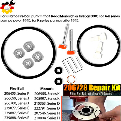 206728 206-728 Druckluftmotor Reparatursatz für Graco Fireball Monark Pumpen