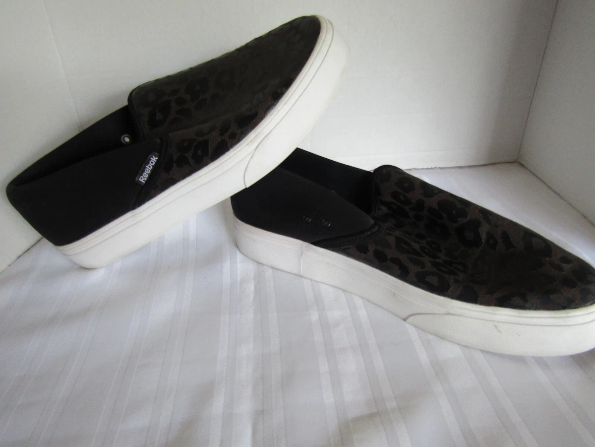 Women s Reebok Memory Tech 365 Slip On Black Animal Print Size 10