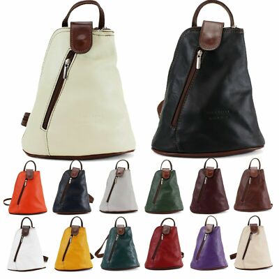 Damen Rucksack Echtleder kleine Schultertasche Handtasche Damen Haltegriff Handtasche