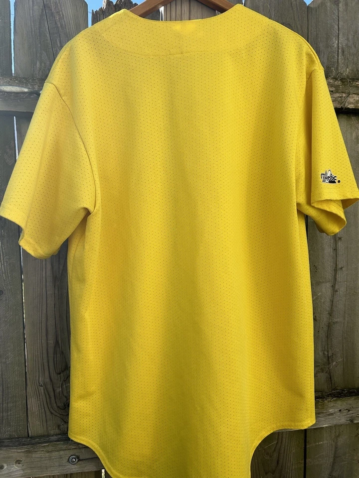 Vintage 90s Houston Astros Jersey Gold Majestic Mens Adult Large Stitched Star - Image 2 of 4