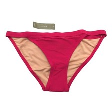 J.Crew Womens Ribbed Trim Hipster Low Rise Full Coverage Bikini Bottom Pink S