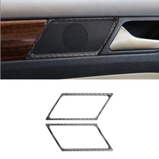 2Pcs For Volkswagen Jetta Sedan Carbon Fiber Interior Door Speaker Cover Trim