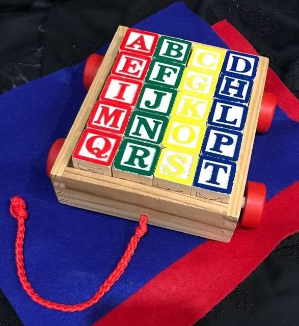 Alphabet Blocks With Wagon eBay