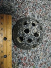 11 Hole clay Flower Frog used made in Japan