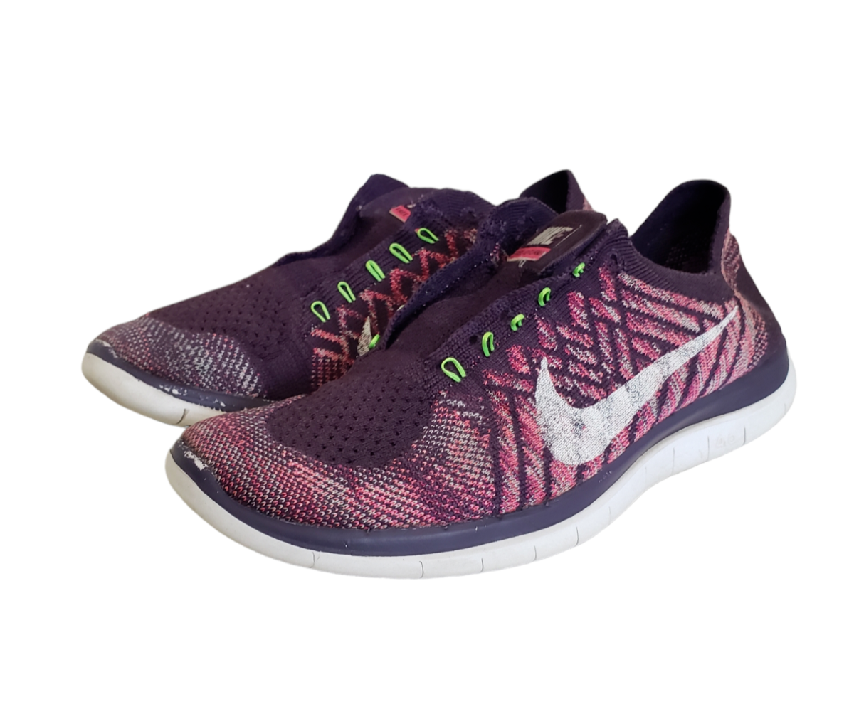 Nike Free Flyknit Purple and Pink Women's Running Shoes Size