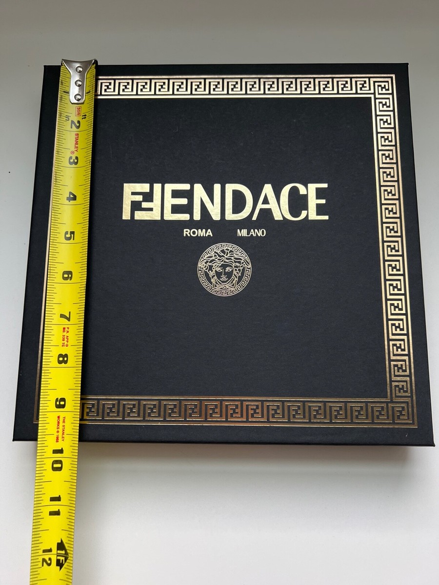 FENDACE FENDI x Versace 9.5x9.5x1 Empty Black GIFT BOX Logo