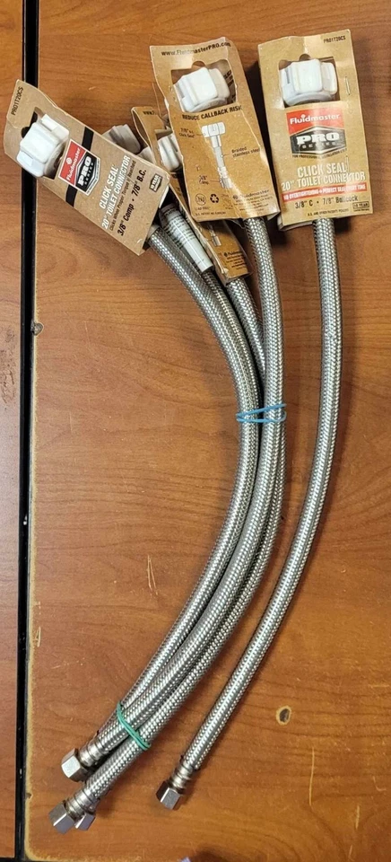 Fluidmaster PRO1T20CS щелкающее уплотнение нержавеющая сталь 20-дюймовый туалетный разъем НОВЫЙ! - Изображение 3 из 3