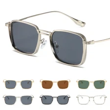 Vintage Square Steampunk Sunglasses Men Women Retro Trendy Metal Frame Glasses