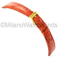 20mm Morellato Orange Ladies Tapered Genuine Crocodile Stitched Watch Band