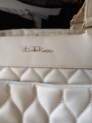 Bella Russo Large Weekender Duffle Bag Cream 17.7  X 13  New With Tag