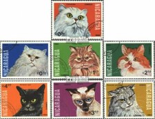 Nicaragua 2482-2488 oblitéré 1984 Chats