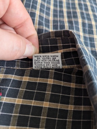 VTG 80s 90s Creekwood Shirt Navy Plaid Flannel Button 2XLT XXL Tall Made In USA - Picture 4 of 10
