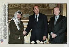 A36 A3688 Yasser Arafat Jacques Chirac Paris Meeting Palestinian Leader France
