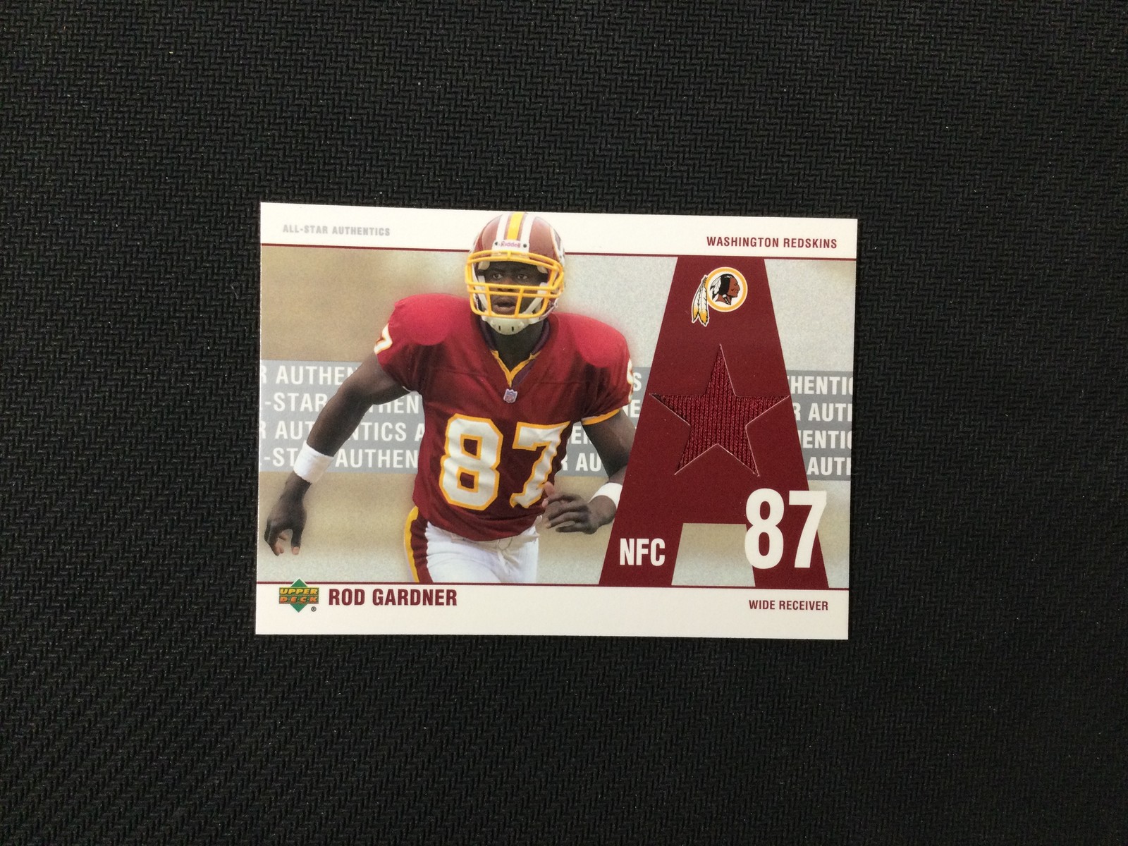 2002 UD Authentics #AA-RG Rod Gardner Patch Washington Redskins
