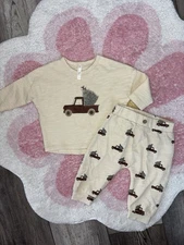 Rylee + Cru Christmas Tree Truck Outfit size 0/3 Months